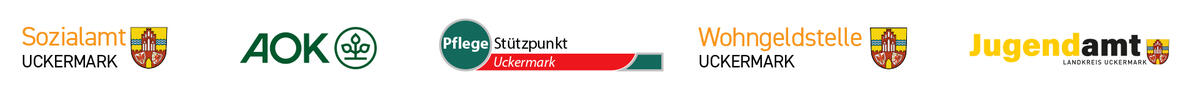 Logos Sozialamt, AOK, Wohngeldstelle, Pfelgestützpunkt